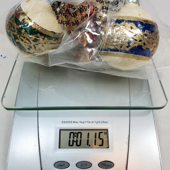 Pyramid Ornaments Rauch Satin Sheen Blue Red and Green 2.25" Vtg Lot of 3 - Picture 9 of 9